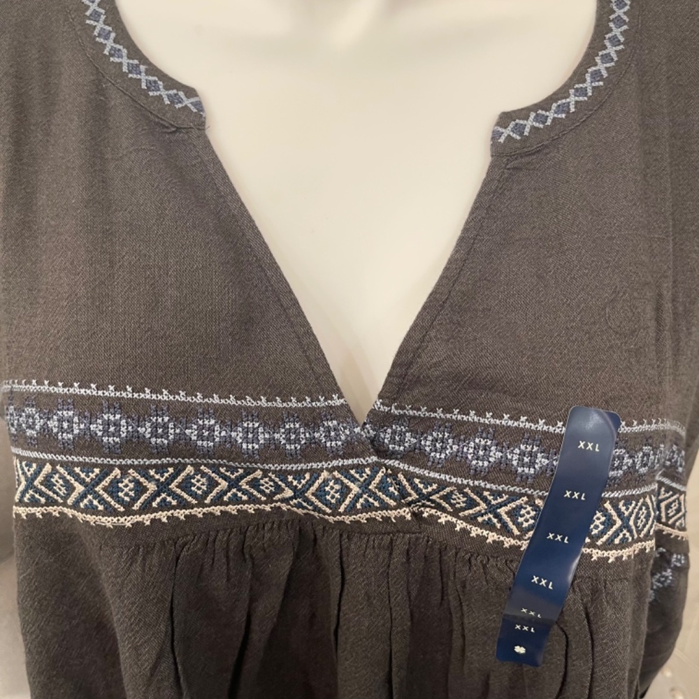 Lucky Brand Cap Sleeved Cotton Blouse - Picture 8 of 8